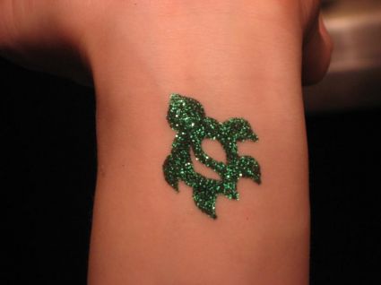 Glitter Small Turtle Tattoo